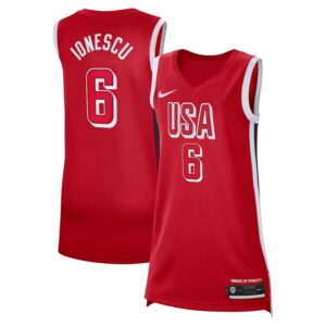 Sabrina Ionescu Women’s USA Basketball 2024 Olympics Team Swingman Player Jersey - Red